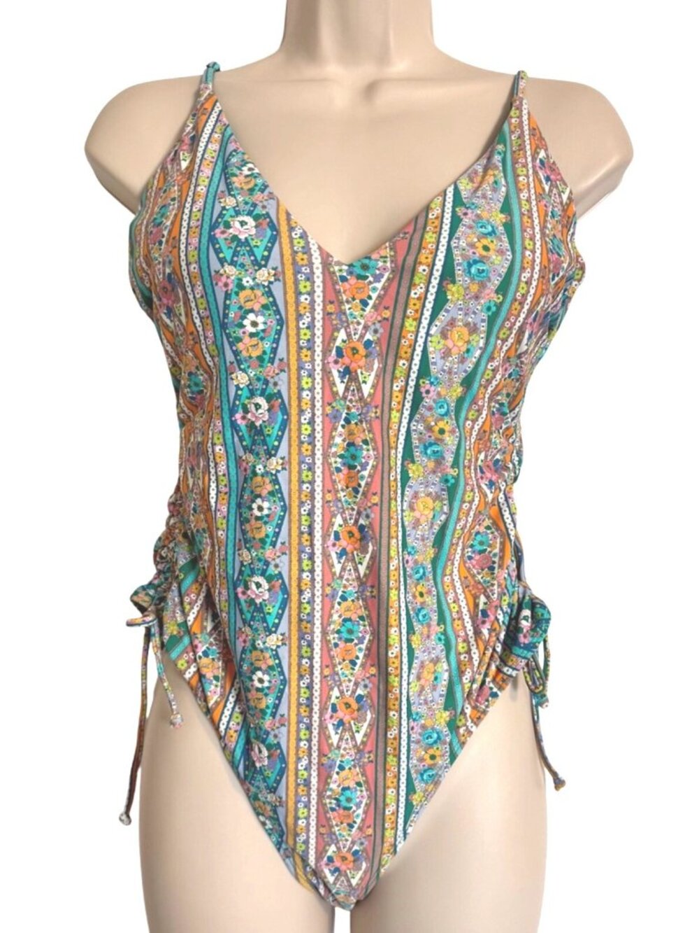 Oneill Julie Imperial One Piece Size XL Swimsuit NWT Ruched Sides Medium Coverag